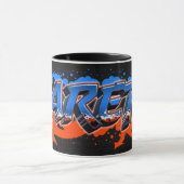 Gareth Vorname Name Graffiti blue orange Tasse Mok (Midden)