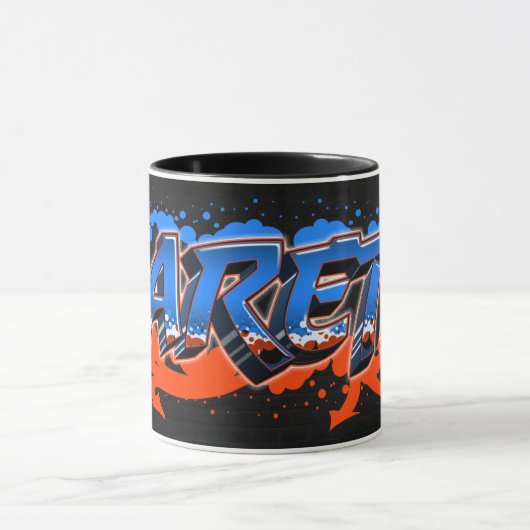 Gareth Vorname Name Graffiti blue orange Tasse Mok (Midden)