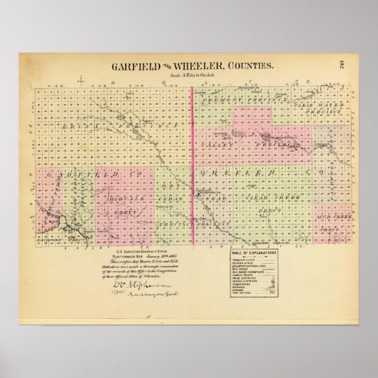Garfield and Wheeler County, Nebraska Poster (Voorkant)