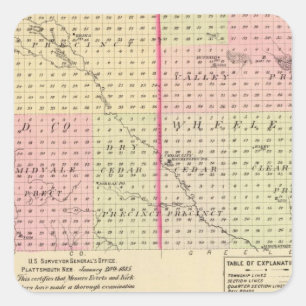 Garfield and Wheeler County, Nebraska Vierkante Sticker