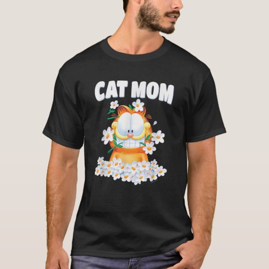 Garfield Cat Mom Flowers T-shirt (Voorkant)