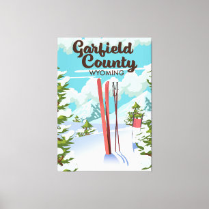 Garfield County Wyoming Ski poster Canvas Afdruk