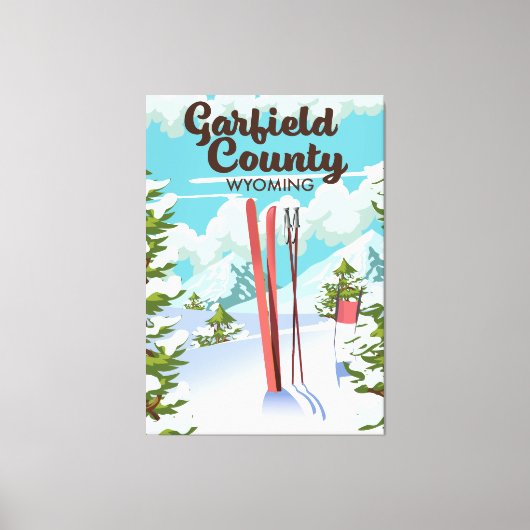 Garfield County Wyoming Ski poster Canvas Afdruk (Voorkant)
