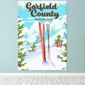 Garfield County Wyoming Ski poster Canvas Afdruk (Insitu (Houten vloer))