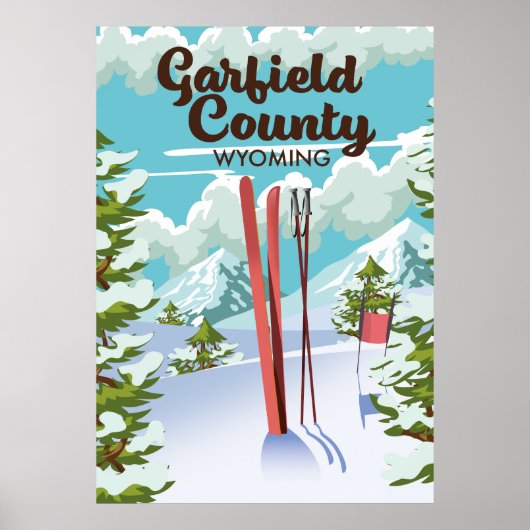 Garfield County Wyoming Ski-poster Poster (Voorkant)