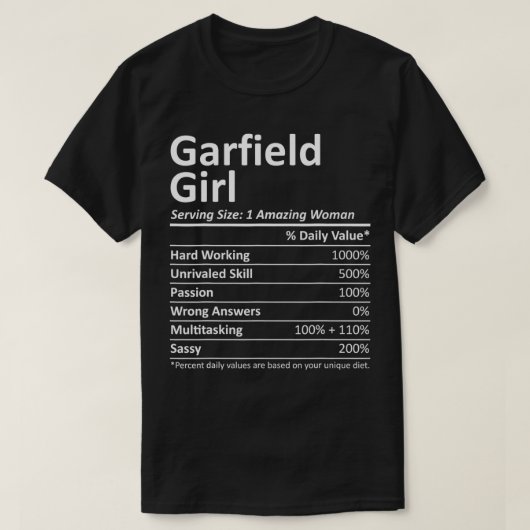 GARFIELD GIRL NJ NEW JERSEY Funny City Home Roots T-shirt (Design voorkant)