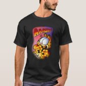 Garfield Halloween Aaagh Scaredy Cat Cartoon Manne T-shirt (Voorkant)