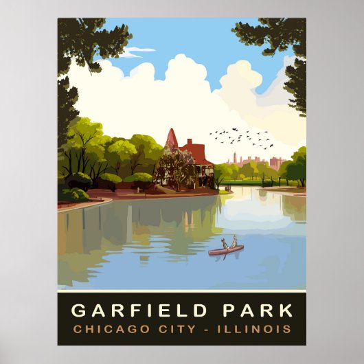 Garfield Park, Chicago, Illinois, Vintage Reizen Poster (Voorkant)
