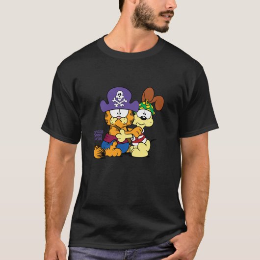 Garfield Pirate en Odie zijn bang T-shirt (Voorkant)