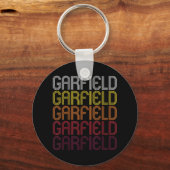 Garfield Retro Wordmark Pattern -  stijl Sleutelhanger (Voorkant)