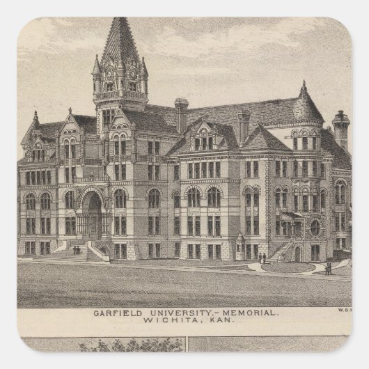Garfield University, Kansas Vierkante Sticker (Voorkant)