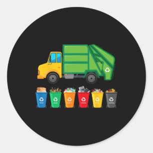 Garge Truck Hergebruik Recyclen Trash Collector Ea Ronde Sticker