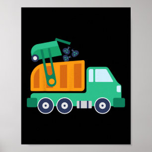 Garge Truck Waste Recyclen Trash Collector Earth D Poster
