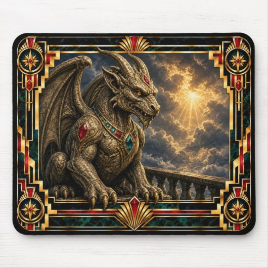 Gargoyle, Art Deco Mythisch Muismat (Voorkant)