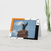 Gargoyle Bats Grappige Halloween Kaart (Voorkant)