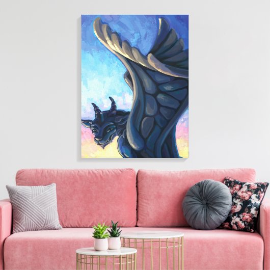 Gargoyle Bewaker Canvas Afdruk (Insitu (Woonkamer))