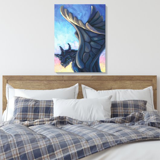 Gargoyle Bewaker Canvas Afdruk (Insitu (Slaapkamer))