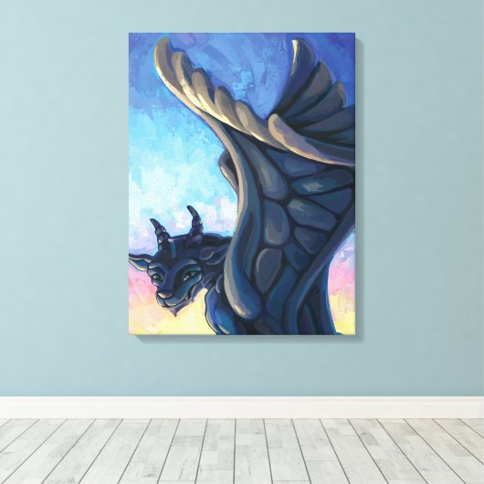 Gargoyle Bewaker Canvas Afdruk (Insitu (Houten vloer))