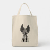 Gargoyle demon over skulls tote bag (Achterkant)