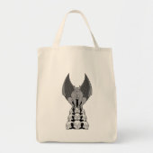 Gargoyle demon over skulls tote bag (Voorkant)