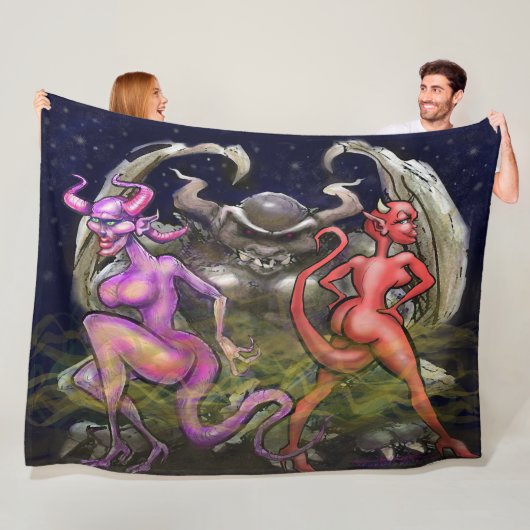Gargoyle donkere Fae Fleece Deken (In situ)