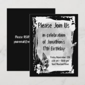 Gargoyle en Full Moon Gothic Birthday Uitnodiging (Voorkant / Achterkant)