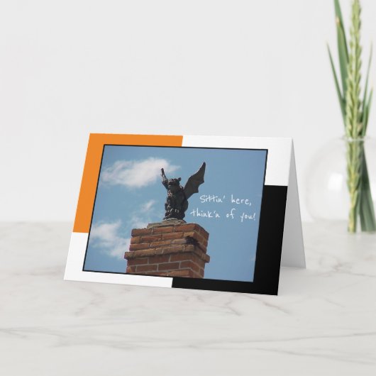 Gargoyle Funny Halloween Card Kaart (Voorkant)