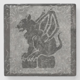 Gargoyle Gray Stone Scrolls Stenen Onderzetter