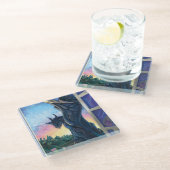 Gargoyle Guardian Art Glazen Onderzetter (Schuin)