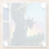 Gargoyle Guardian Art Glazen Onderzetter (Achterkant)