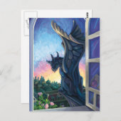 Gargoyle Guardian Fantasy Art Briefkaart (Voorkant / Achterkant)