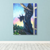 Gargoyle Guardian Fantasy Art Canvas Afdruk (Insitu (Houten vloer))