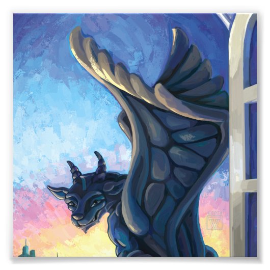 Gargoyle Guardian Foto Afdruk (Voorkant)