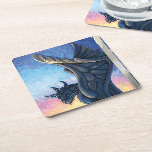 Gargoyle Guardian Kartonnen Onderzetters (Schuin)