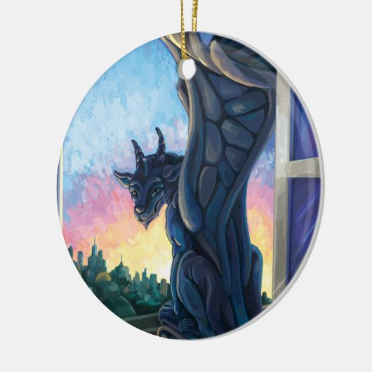 Gargoyle Guardian Keramisch Ornament (Links)