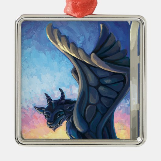 Gargoyle Guardian Metalen Ornament (Voorkant)