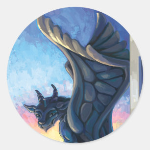 Gargoyle Guardian Ronde Sticker