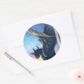 Gargoyle Guardian Ronde Sticker (Envelop)
