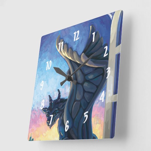 Gargoyle Guardian Vierkante Klok (Hoek)