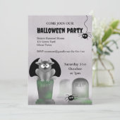 Gargoyle Halloween Party Invitation Kaart (Staand voorkant)