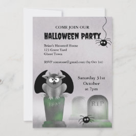 Gargoyle Halloween Party Invitation Kaart