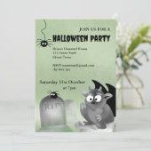 Gargoyle Halloween Party Invitation Kaart (Staand voorkant)