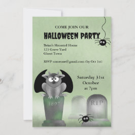 Gargoyle Halloween Party Invitation Kaart