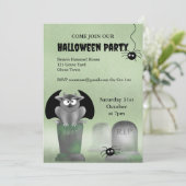 Gargoyle Halloween Party Invitation Kaart (Staand voorkant)