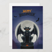 Gargoyle Happy Halloween card Feestdagenkaart (Voorkant / Achterkant)