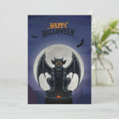 Gargoyle Happy Halloween card Feestdagenkaart (Staand voorkant)