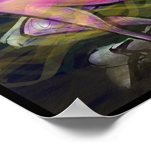 Gargoyle in donker gezicht poster (Hoek)