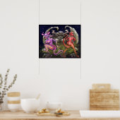 Gargoyle in donker gezicht poster (Keuken)