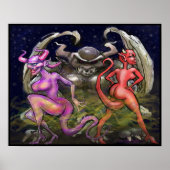 Gargoyle in donker gezicht poster (Voorkant)