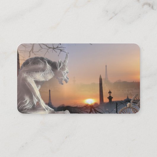 Gargoyle in Parijs Visitekaartje (Achterkant)